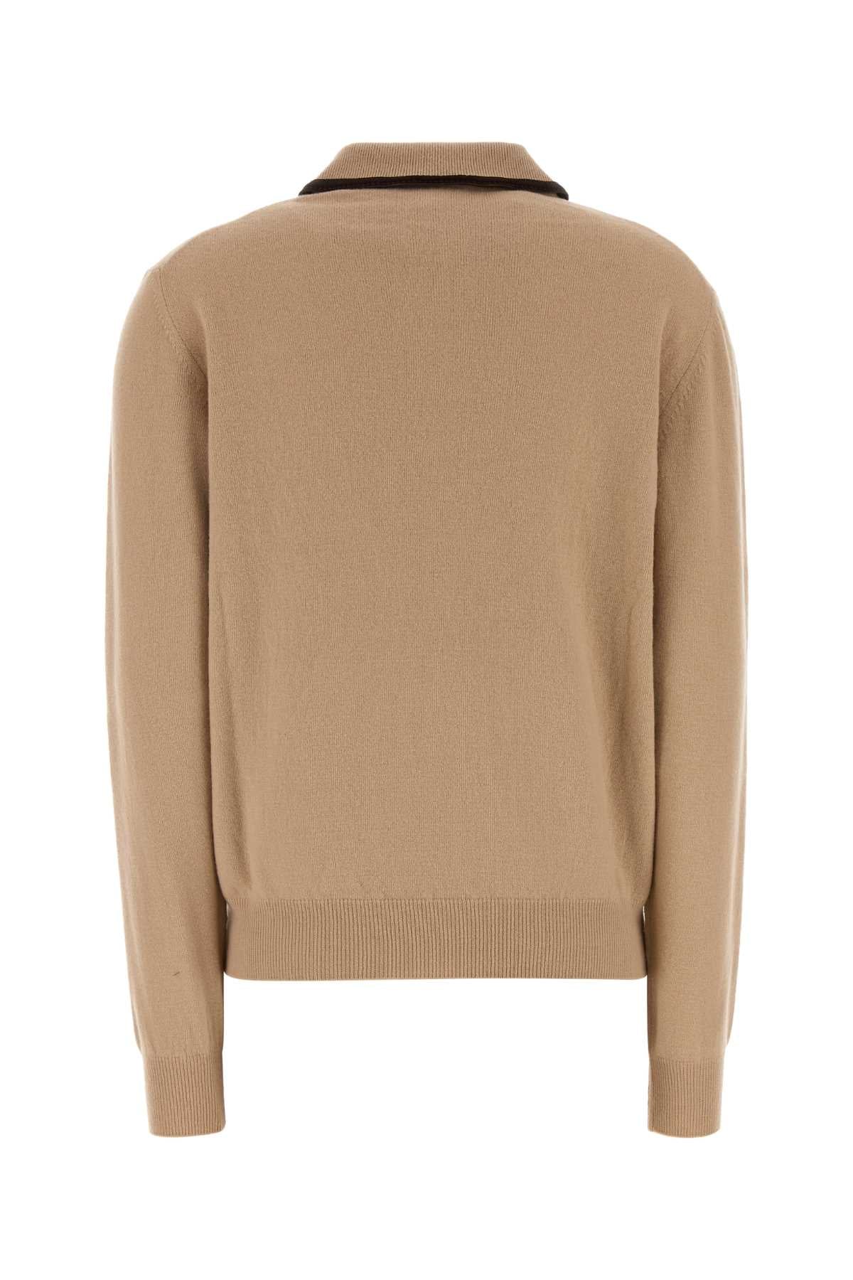 Miu Miu Women's Wool Knit Polo in Camel - view 2