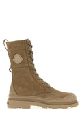 Moncler Women's Suede High Ankle Boots in Beige - view 1