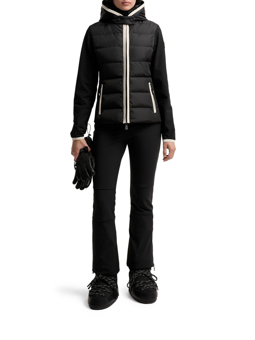 Moncler Grenoble Women's Padded Hoodie in Black Polyamide - view 2