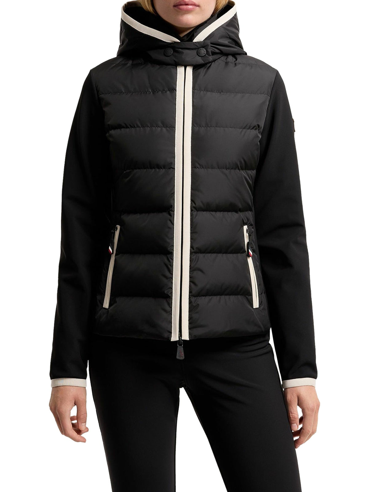 Moncler Grenoble Women's Padded Hoodie in Black Polyamide - view 3