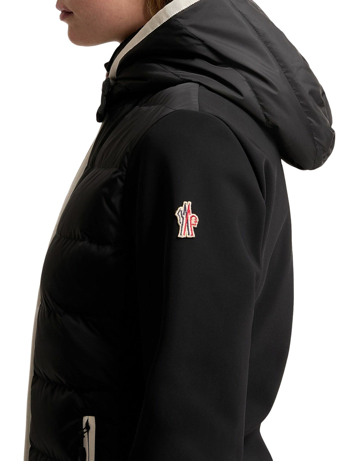 Moncler Grenoble Women's Padded Hoodie in Black Polyamide - view 5