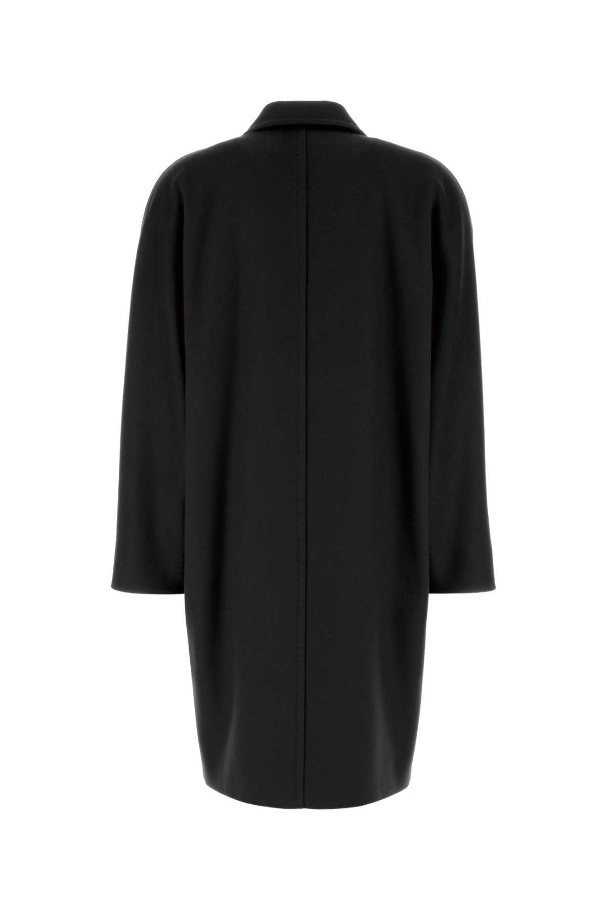 Max Mara Women's Wool Double Breasted Coat in Black - view 2