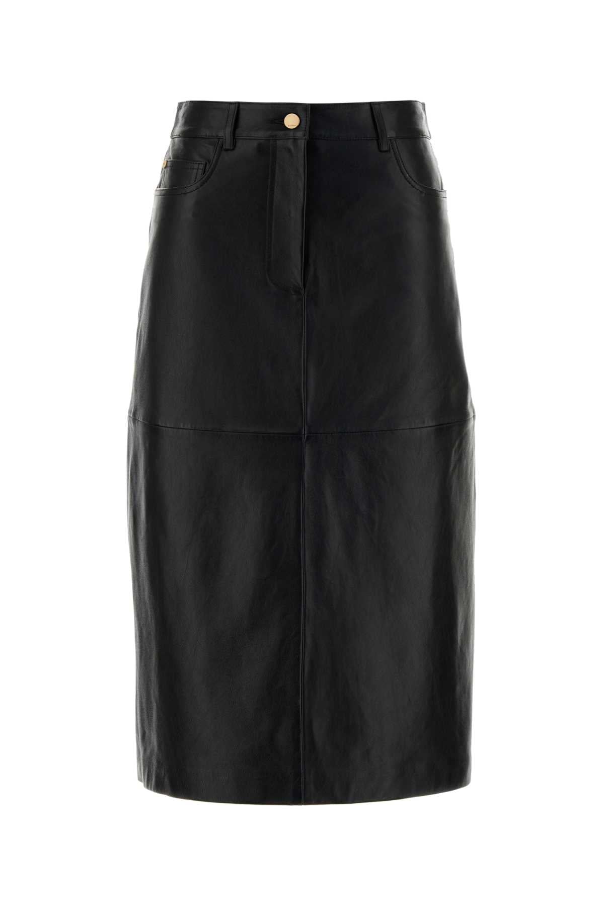 Max Mara Women's Leather Pencil Skirt in Black - view 1