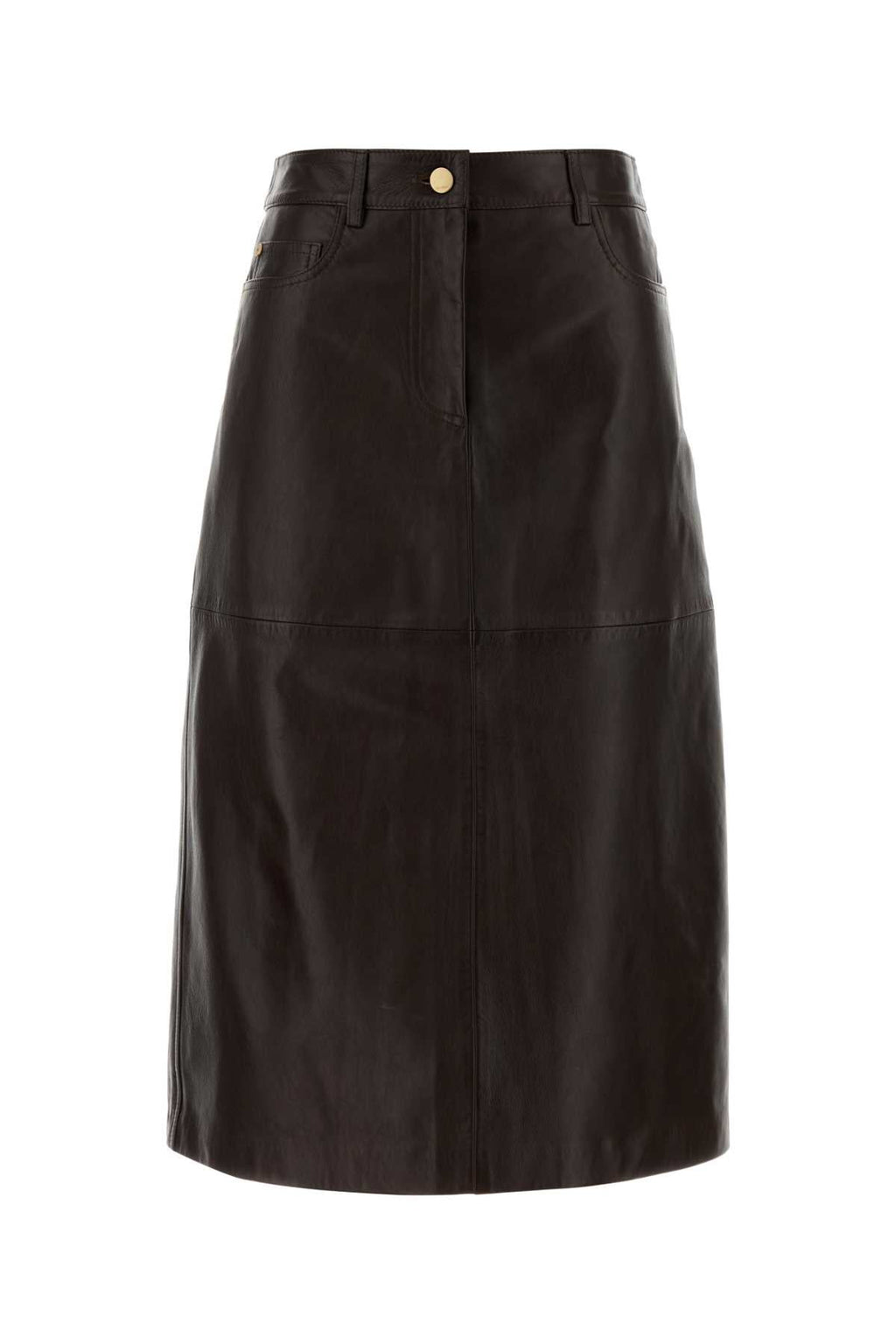 Max Mara Women's Leather Pencil Skirt in Dark Brown - view 1