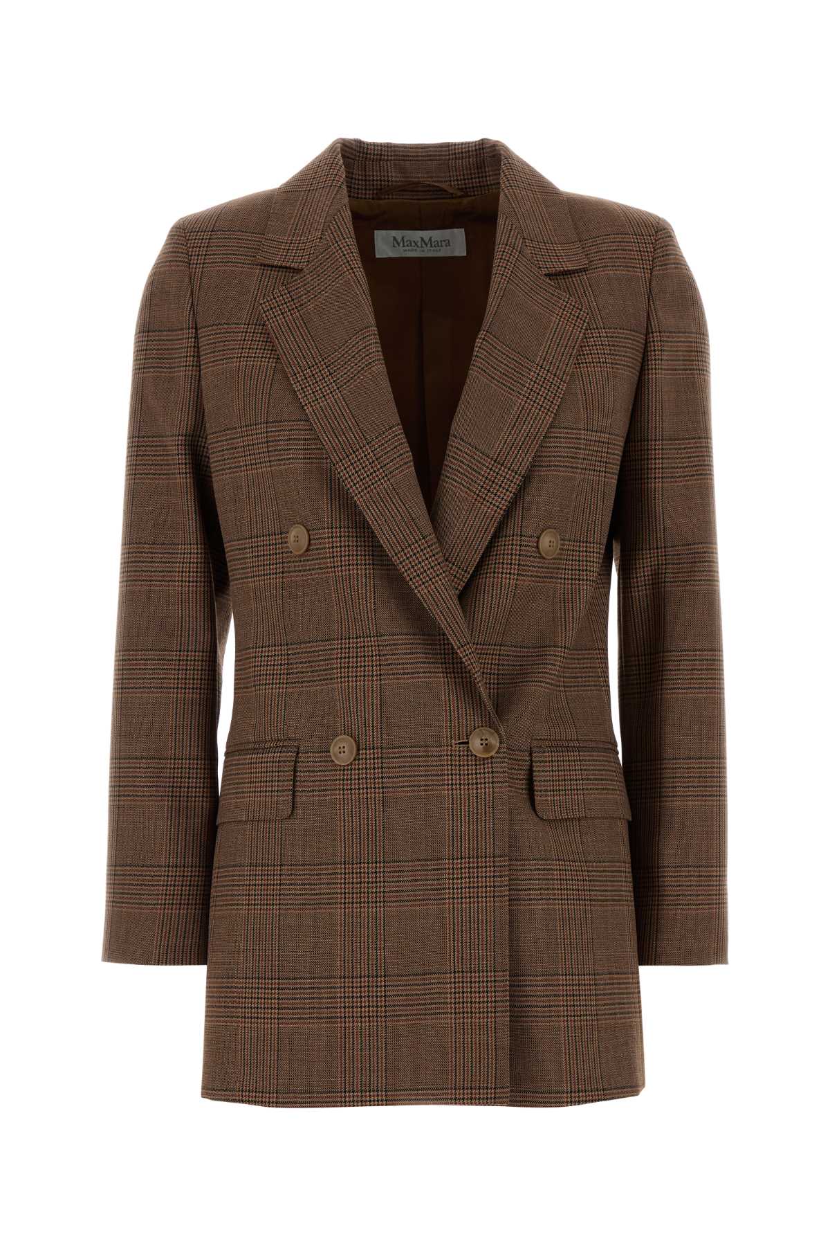 Max Mara Women's Wool Check Blazer in Brown - view 1