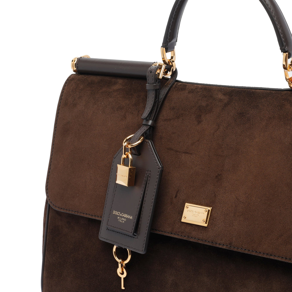 Dolce&Gabbana Women's My Sicily Suede Handbag in Brown - view 2
