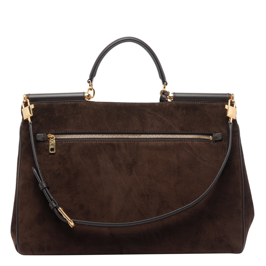 Dolce&Gabbana Women's My Sicily Suede Handbag in Brown - view 4