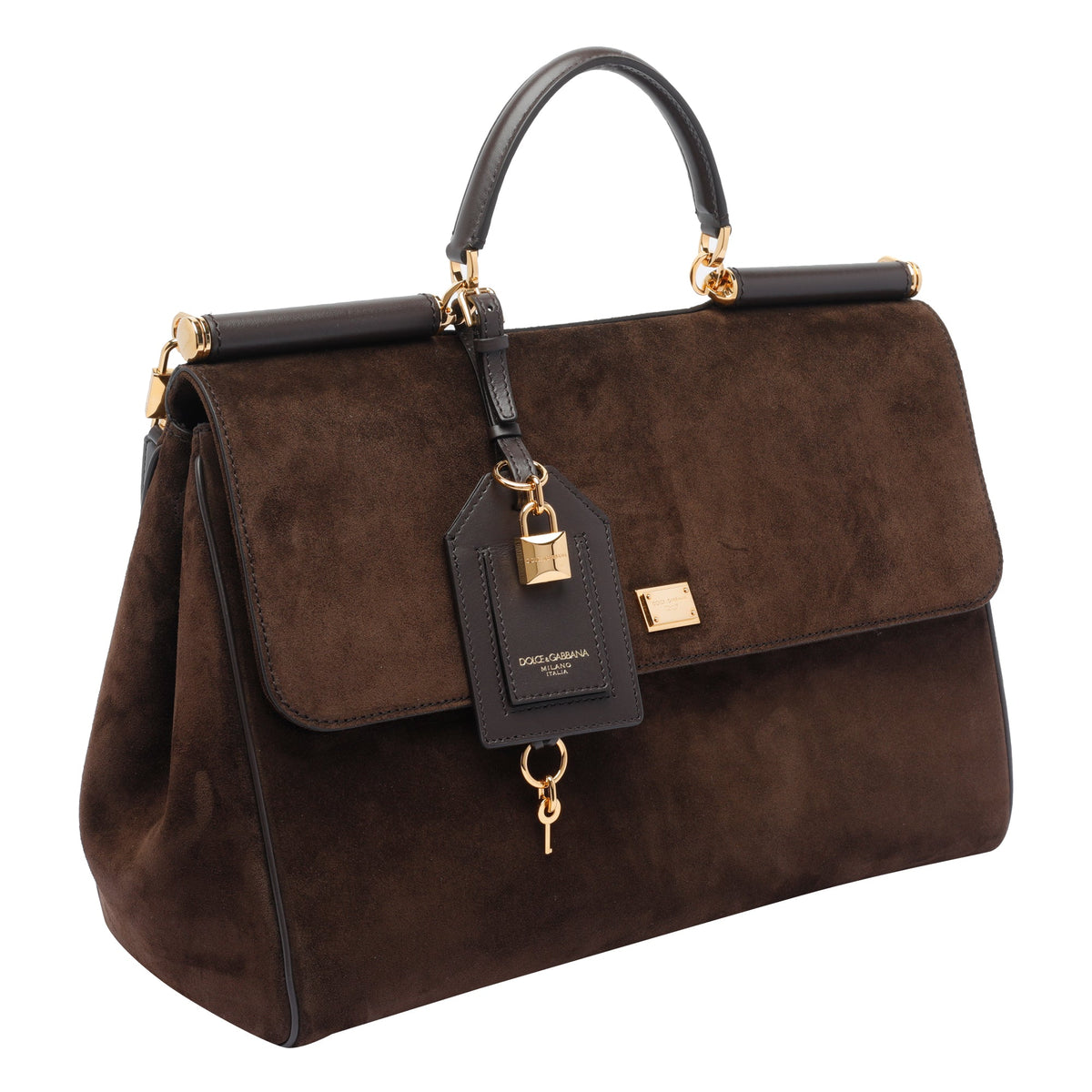 Dolce&Gabbana Women's My Sicily Suede Handbag in Brown - view 3