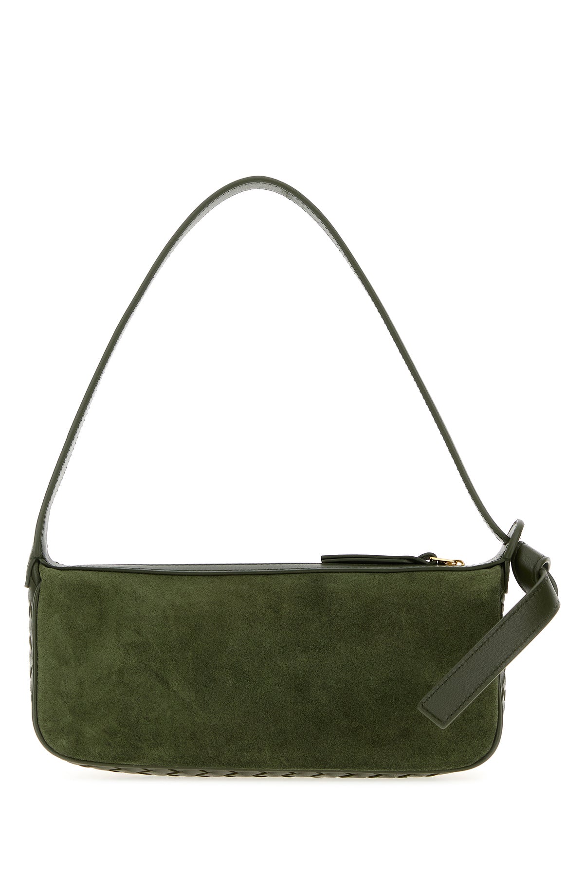 Bottega Veneta Women's Nodo Suede and Nappa Leather Shoulder Bag in Olive Green