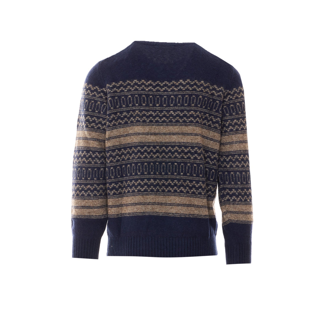 Brunello Cucinelli Men's Nordic Jacquard Sweater in Blue - view 3