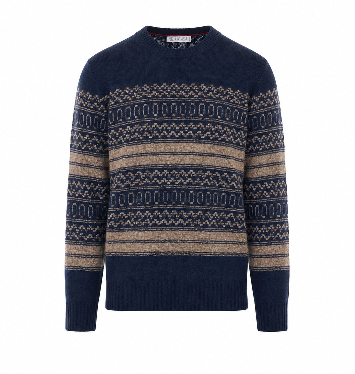 Brunello Cucinelli Men's Nordic Jacquard Sweater in Blue - view 1