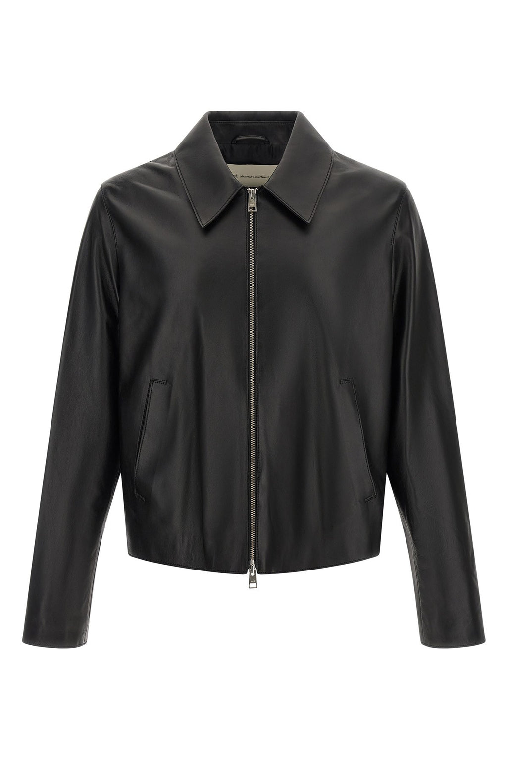 Ami Paris Men's Leather Jacket in Black