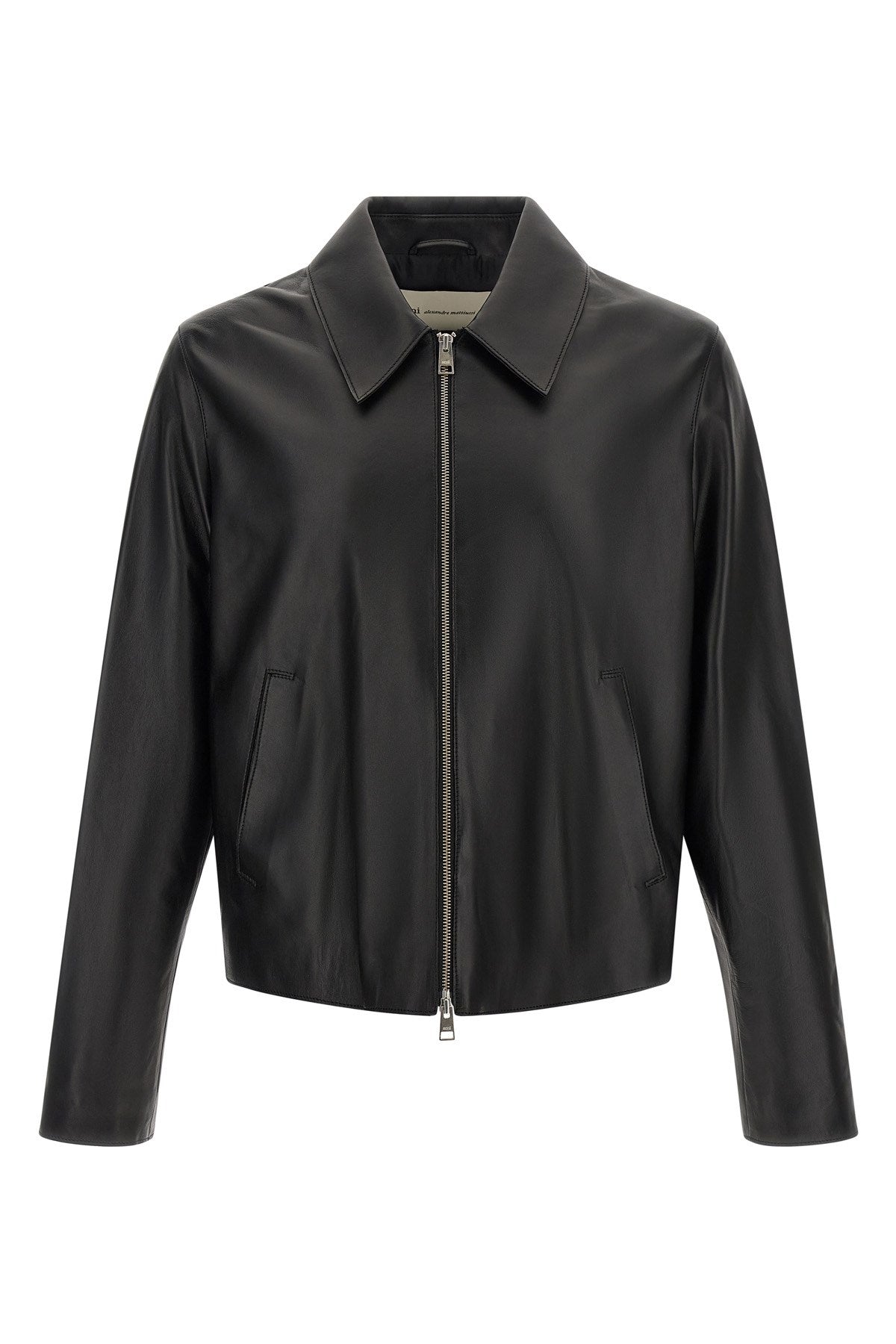 Ami Paris Men's Leather Jacket in Black