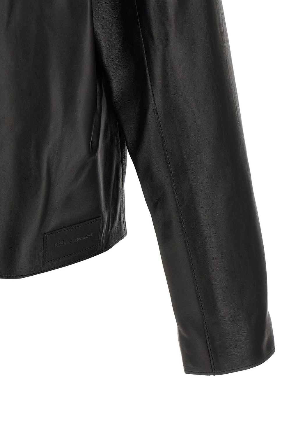Ami Paris Men's Leather Jacket in Black