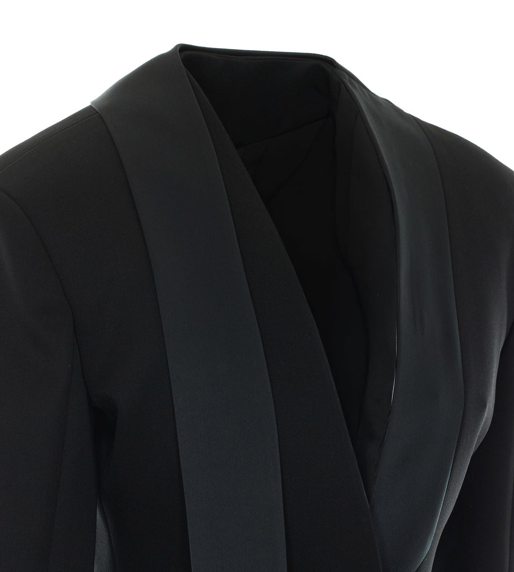 The Attico Women's Oversized Ribbon Shawl Lapel in Black - view 2