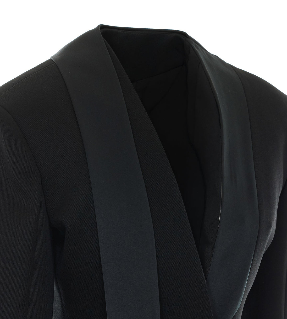 The Attico Women's Oversized Ribbon Shawl Lapel in Black - view 2