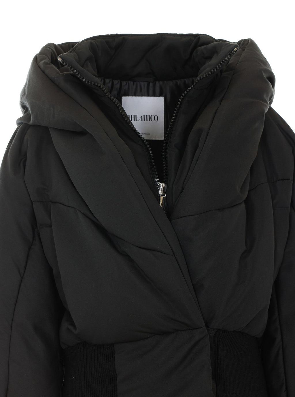 The Attico Women's Padded  Bomber Jacket in Black Cotton - view 4
