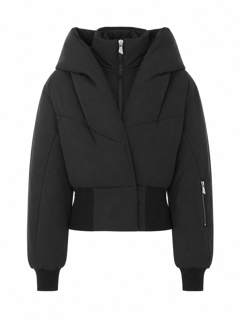 The Attico Women's Padded  Bomber Jacket in Black Cotton - view 1