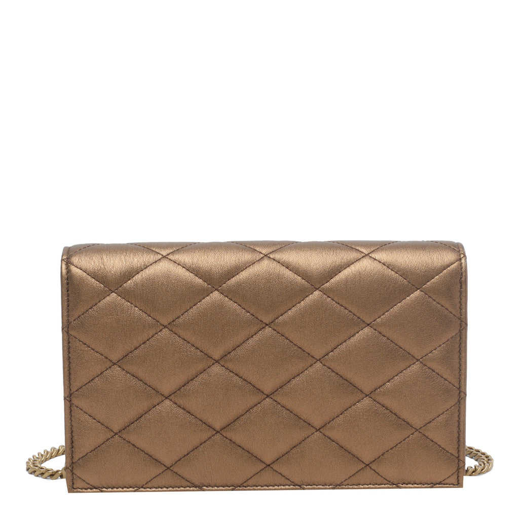 Saint Laurent Women's Paris Chain Wallet in Bronze Leather - view 4