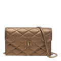 Saint Laurent Women's Paris Chain Wallet in Bronze Leather - view 1