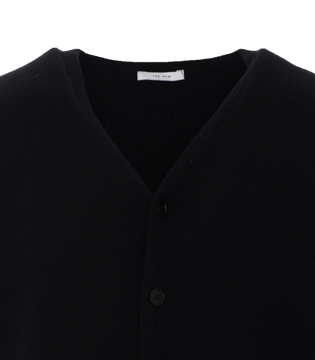 The Row Men's Pel Cardigan in Black Cashmere - view 4