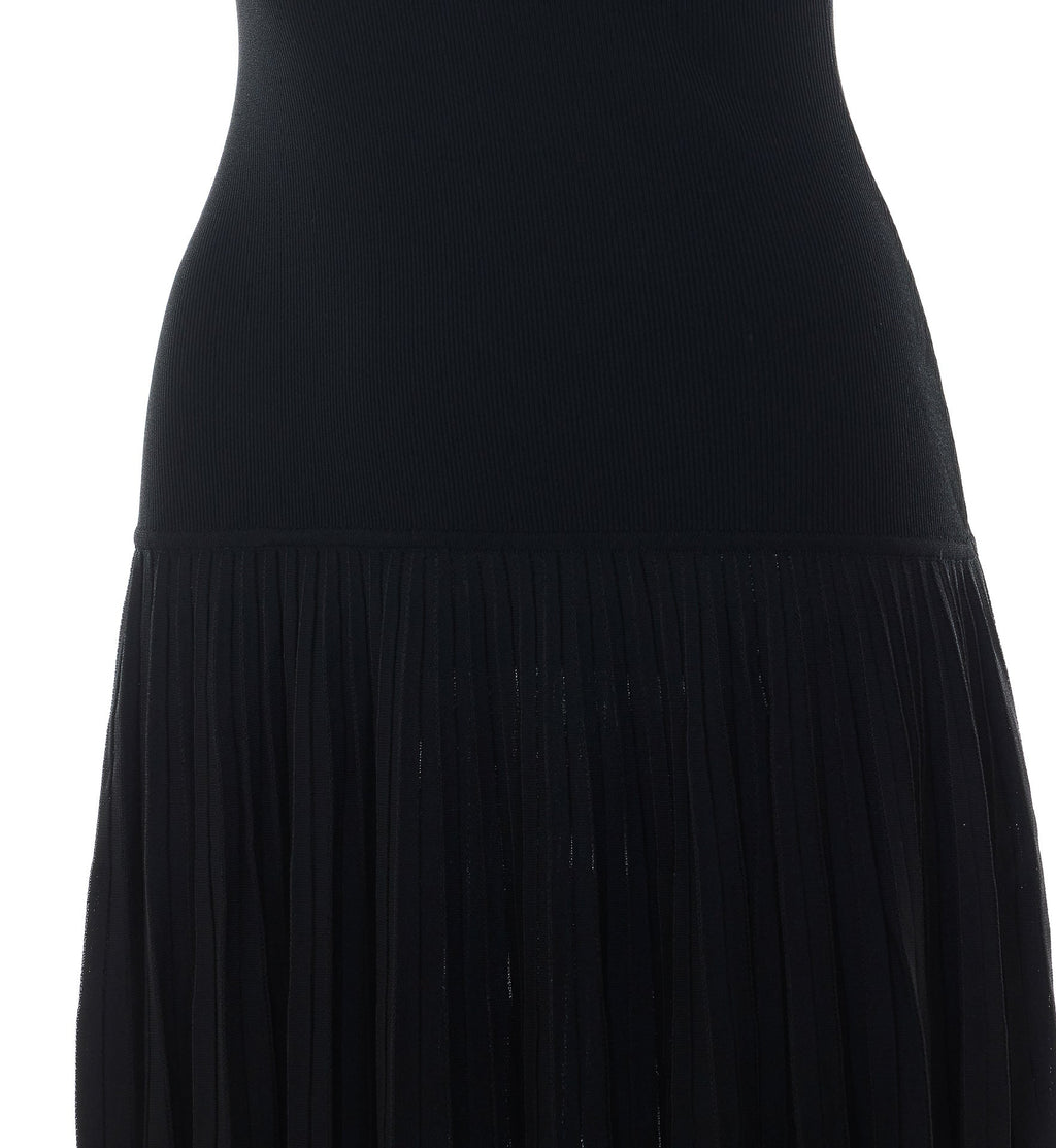 Alaia Women's Pleated Sheer Dress in Black Polyester - view 3