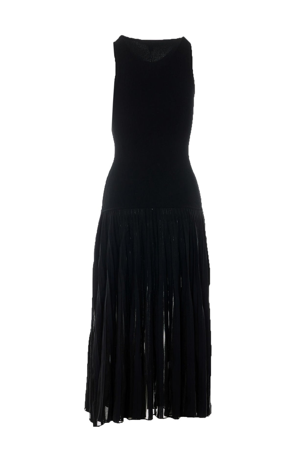 Alaia Women's Pleated Sheer Dress in Black Polyester - view 2