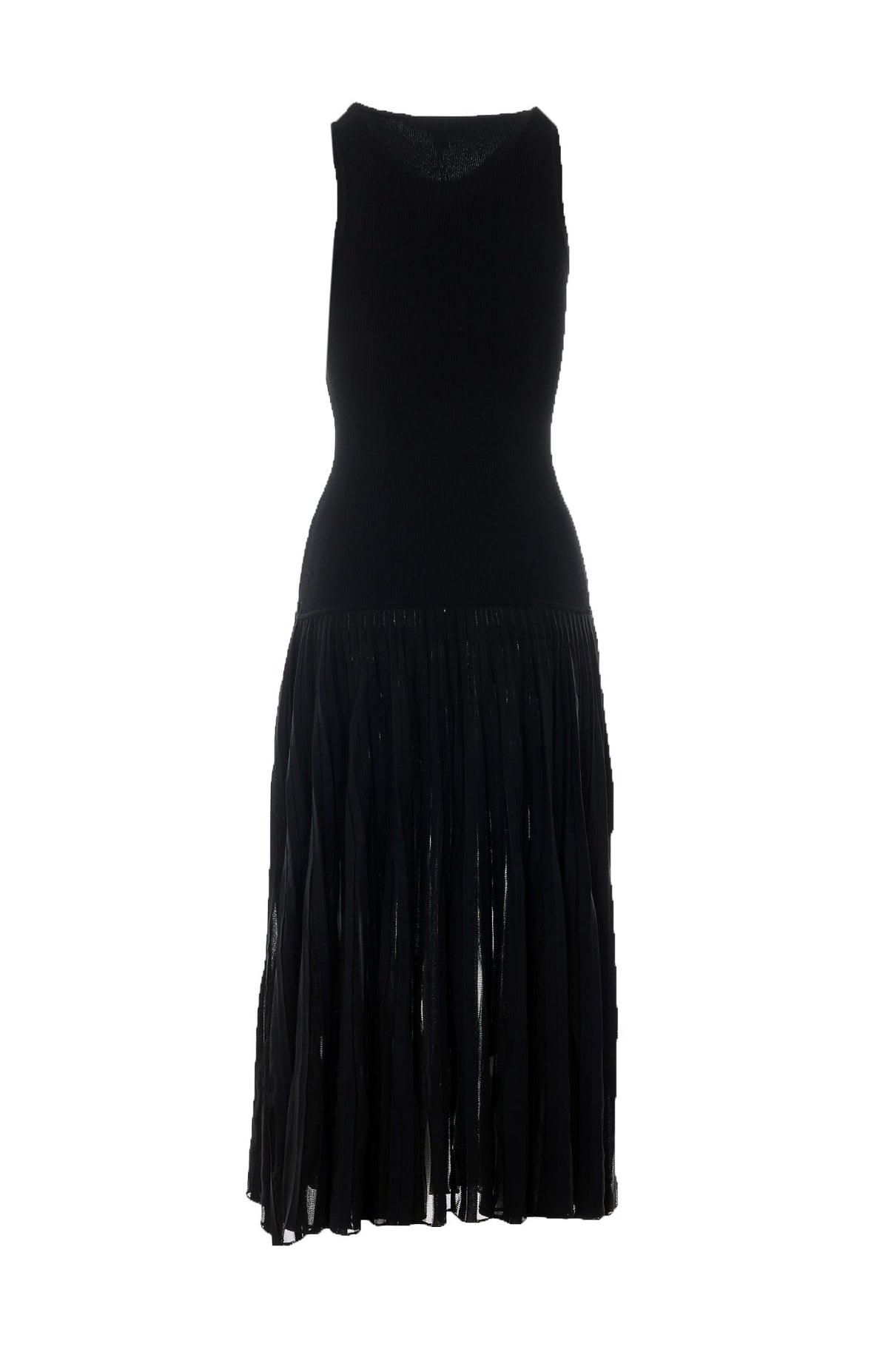 Alaia Women's Pleated Sheer Dress in Black Polyester - view 2