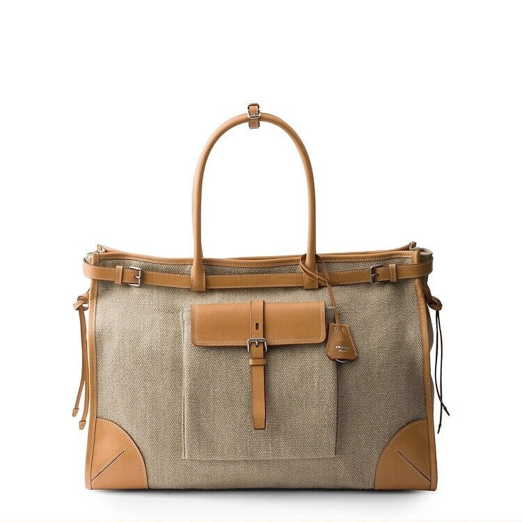 Prada Men's Bonnie Large Bag in Beige