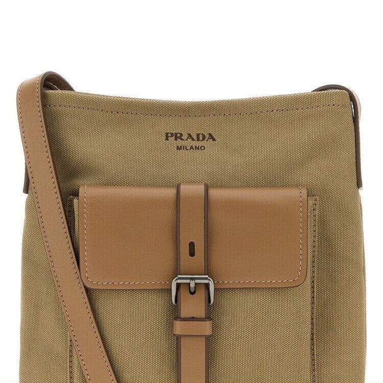 Prada Men's Route Crossbody Bag in Beige