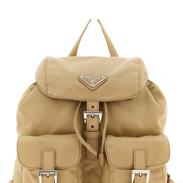 Prada Women's Small Backpack in Beige