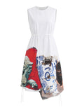 Prada Women's Printed Compact Canvas Dress in White - view 1