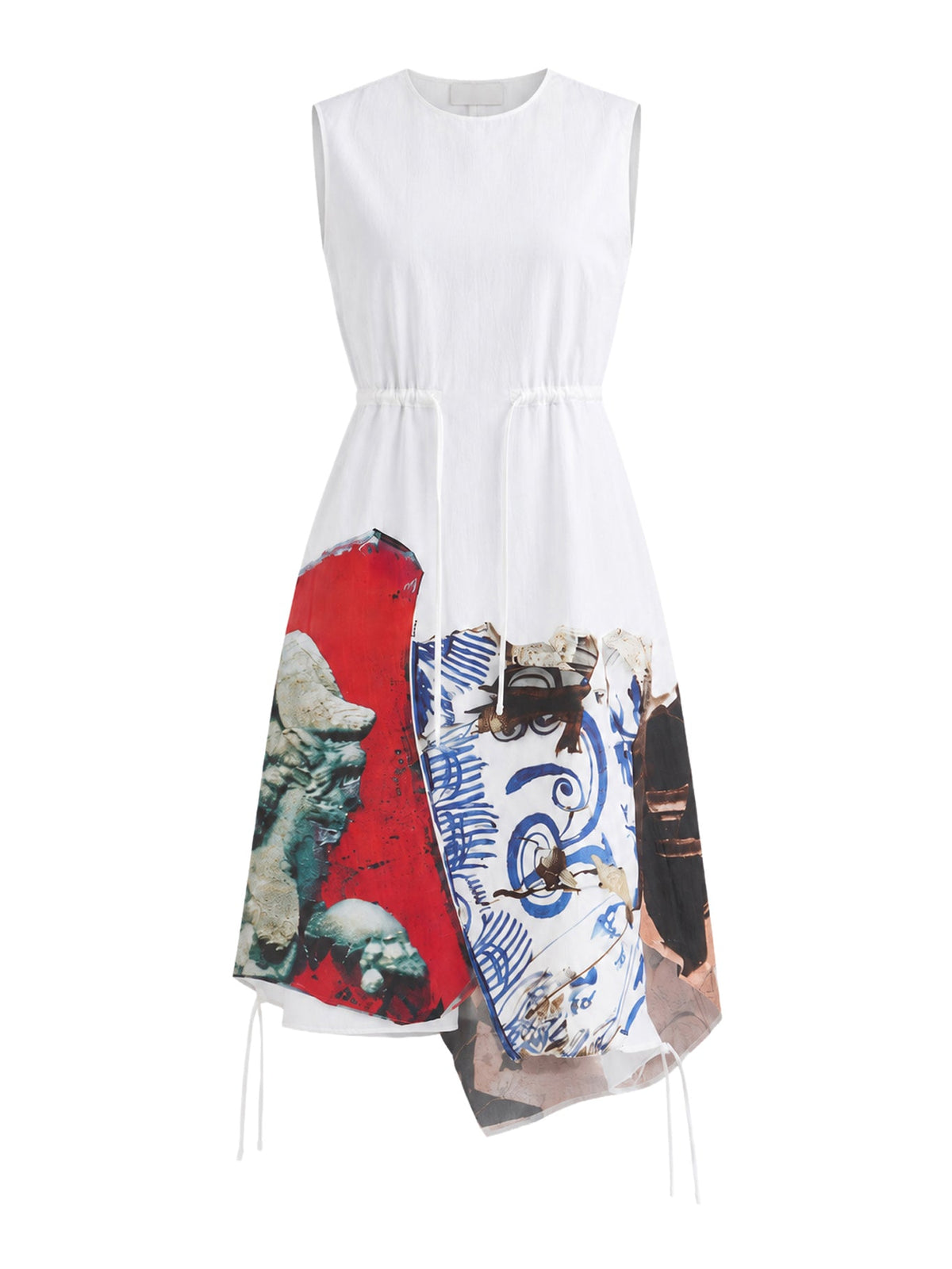 Prada Women's Printed Compact Canvas Dress in White - view 1