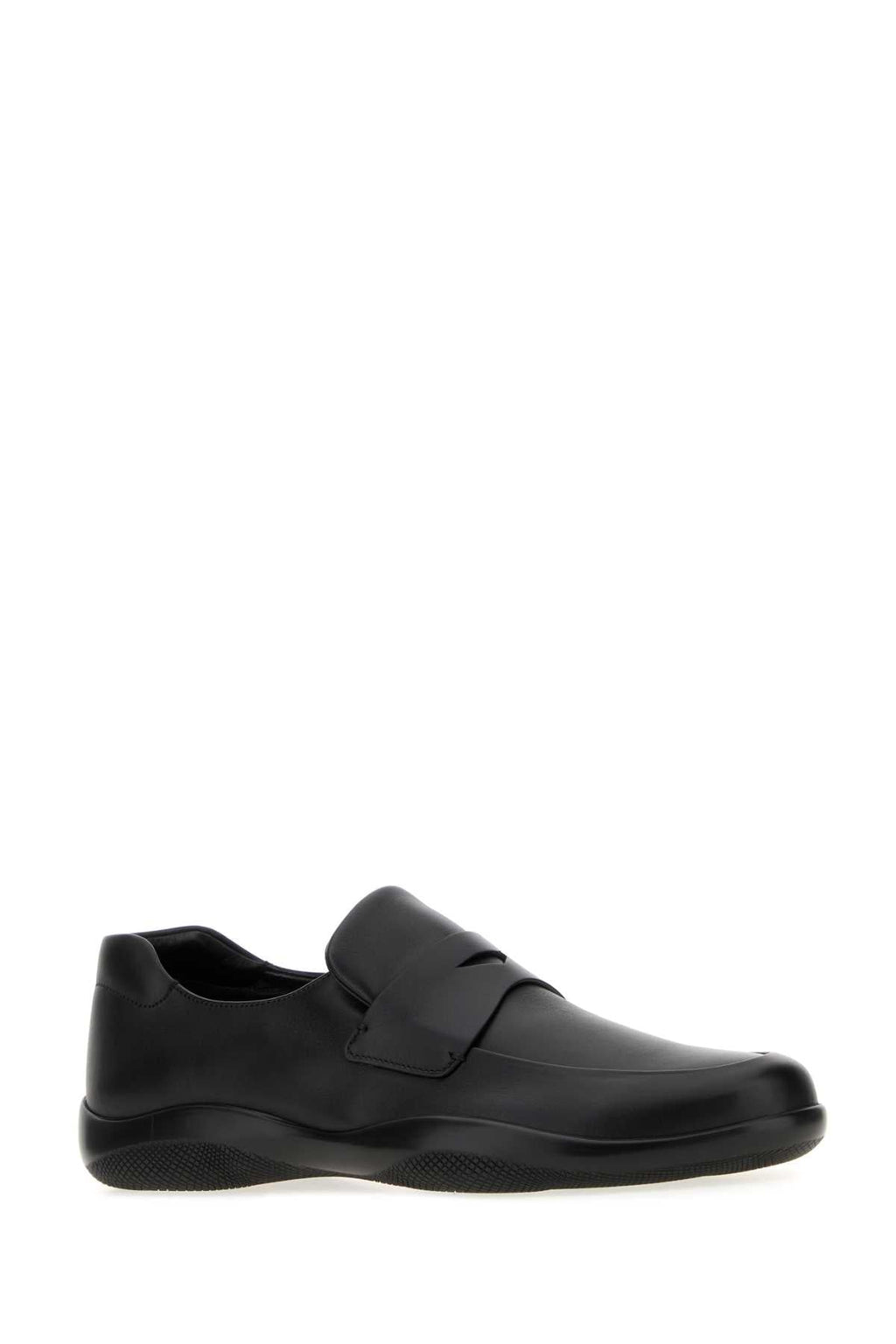 Prada Men's Driving Leather Loafers in Black - view 2