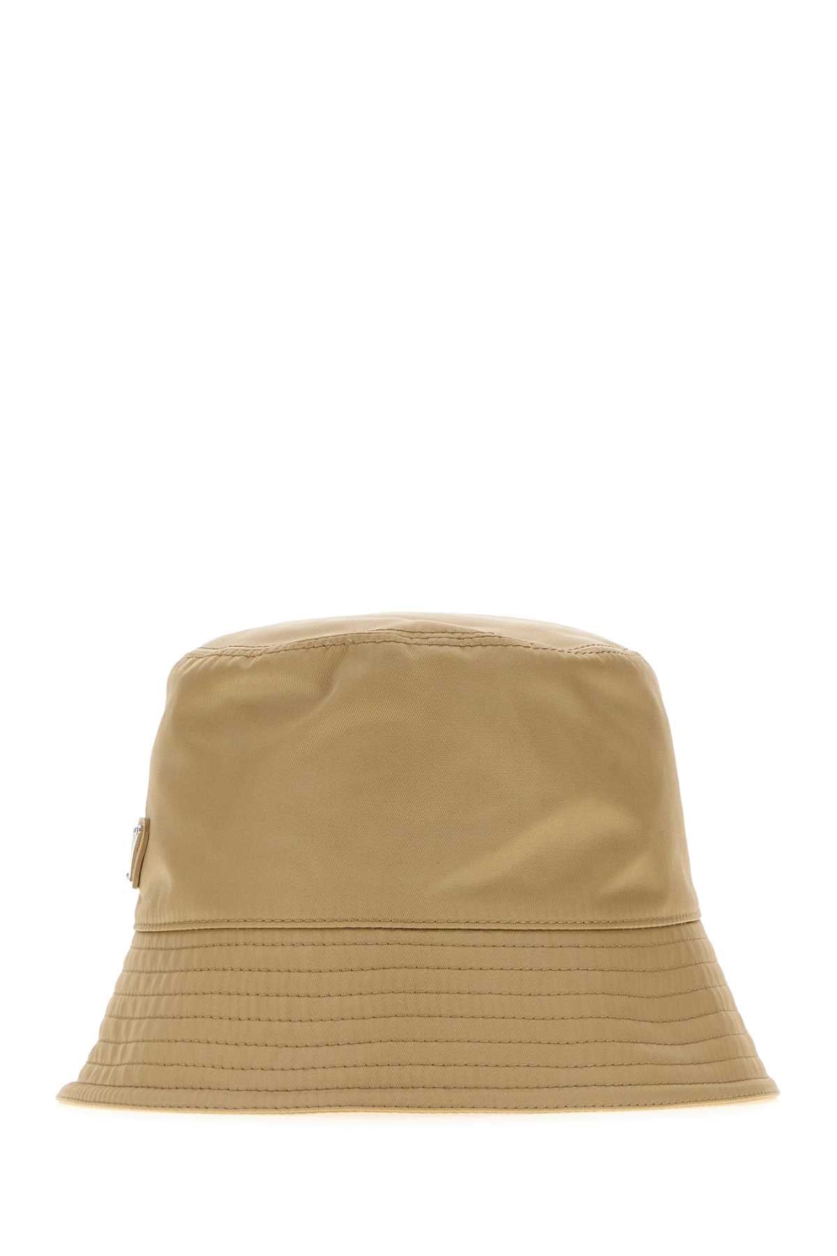 Prada Men's Nylon Bucket Hat in Beige - view 1