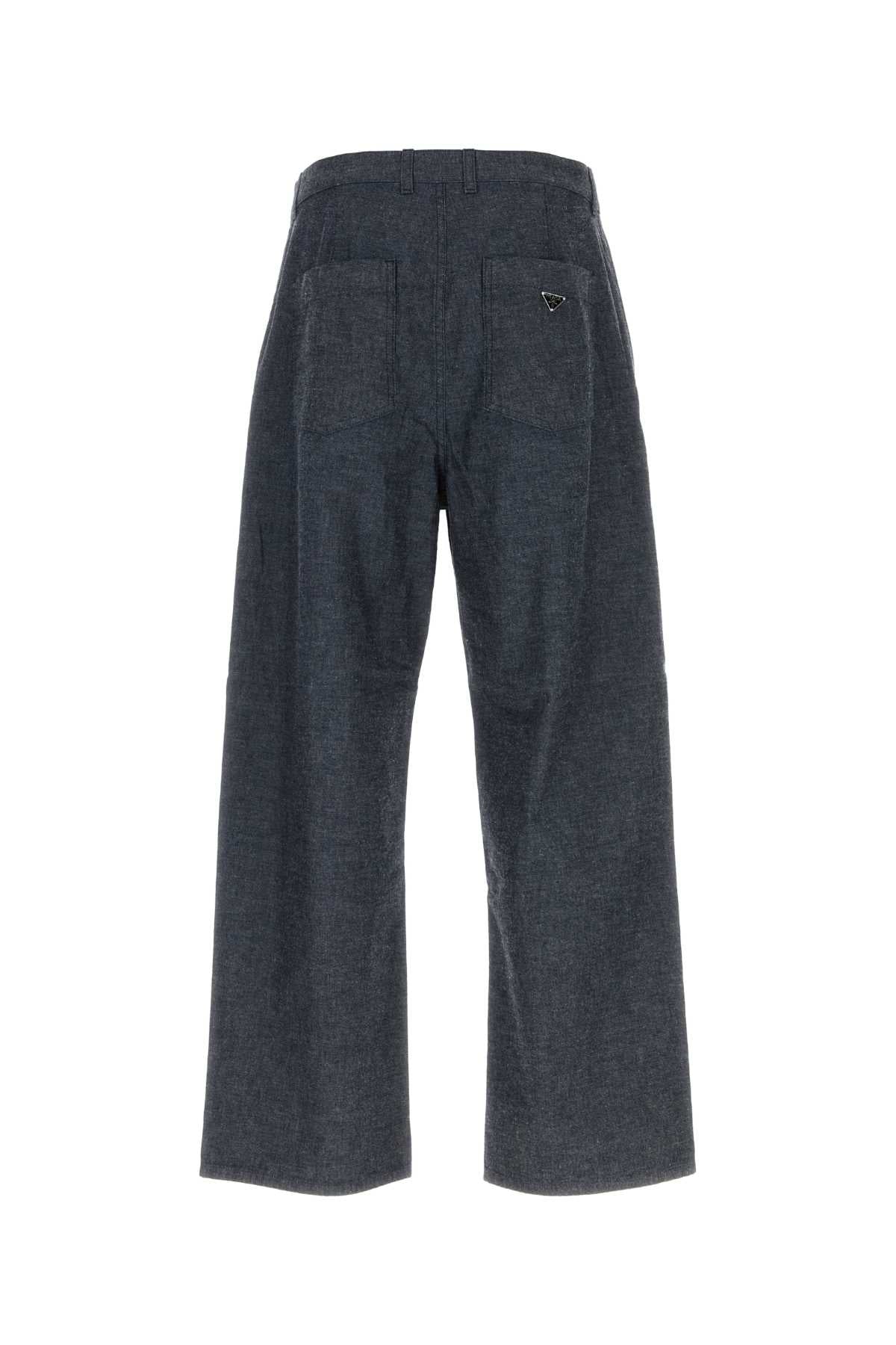 Prada Men's Cotton Jeans in Charcoal - view 2