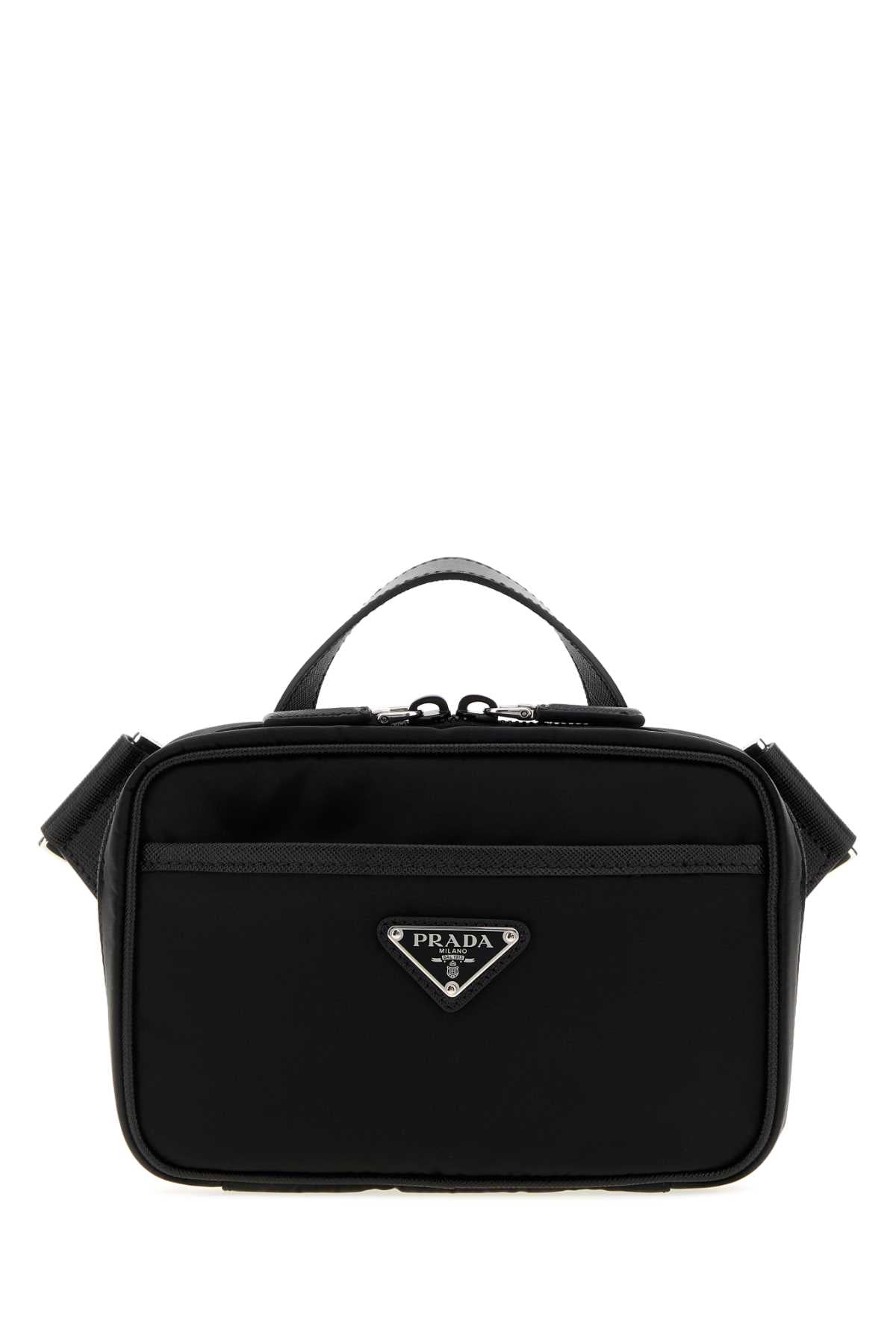 Prada Men's Nylon Leather Duffel Bag in Black - view 1