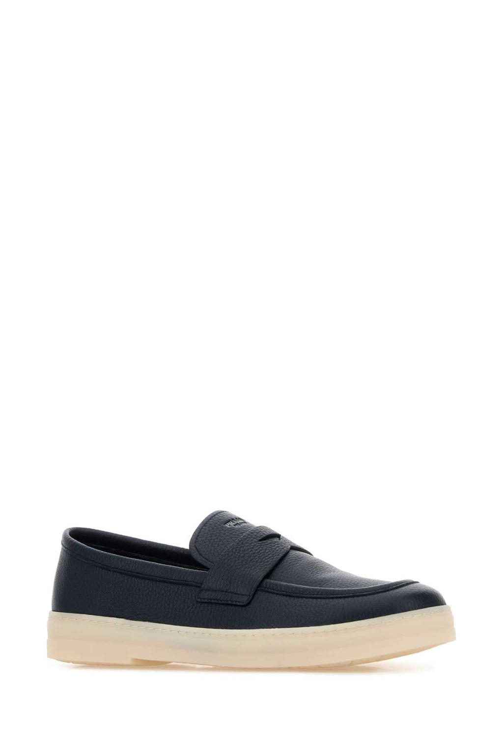 Prada Men's Leather Loafers in Navy - view 2