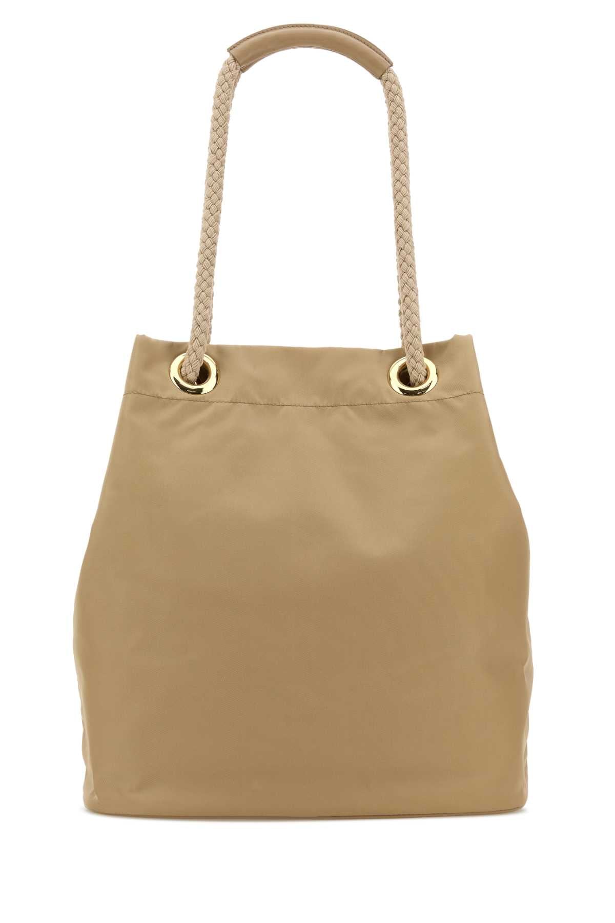 Prada Women's Leather Bucket Bag in Beige - view 3
