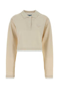 Prada Women's Cotton Knit Polo in Cream - view 1