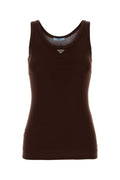 Prada Women's Cotton Tank Top in Brown - view 1