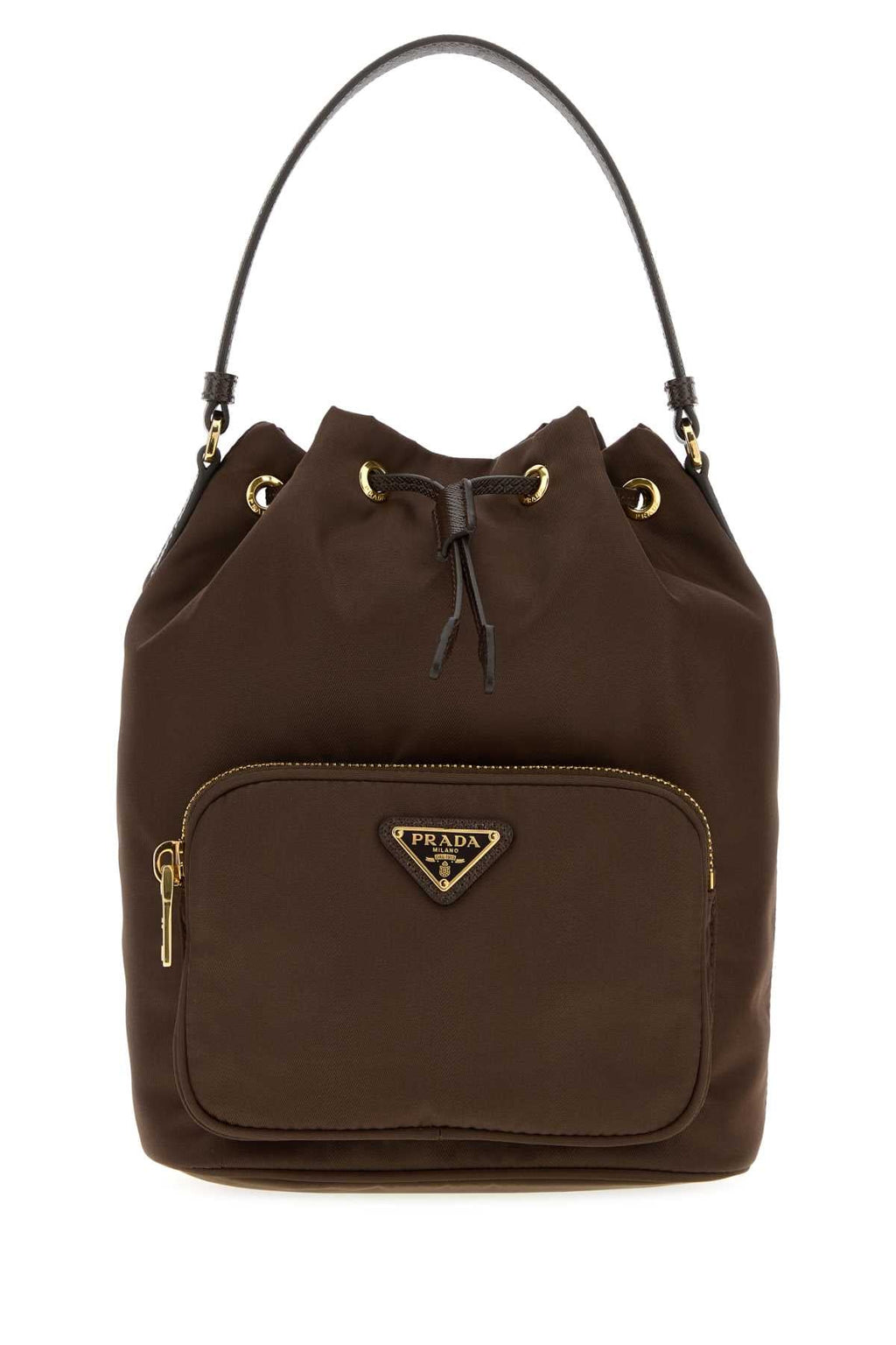 Prada Women's Nylon Bucket Bag in Brown - view 1