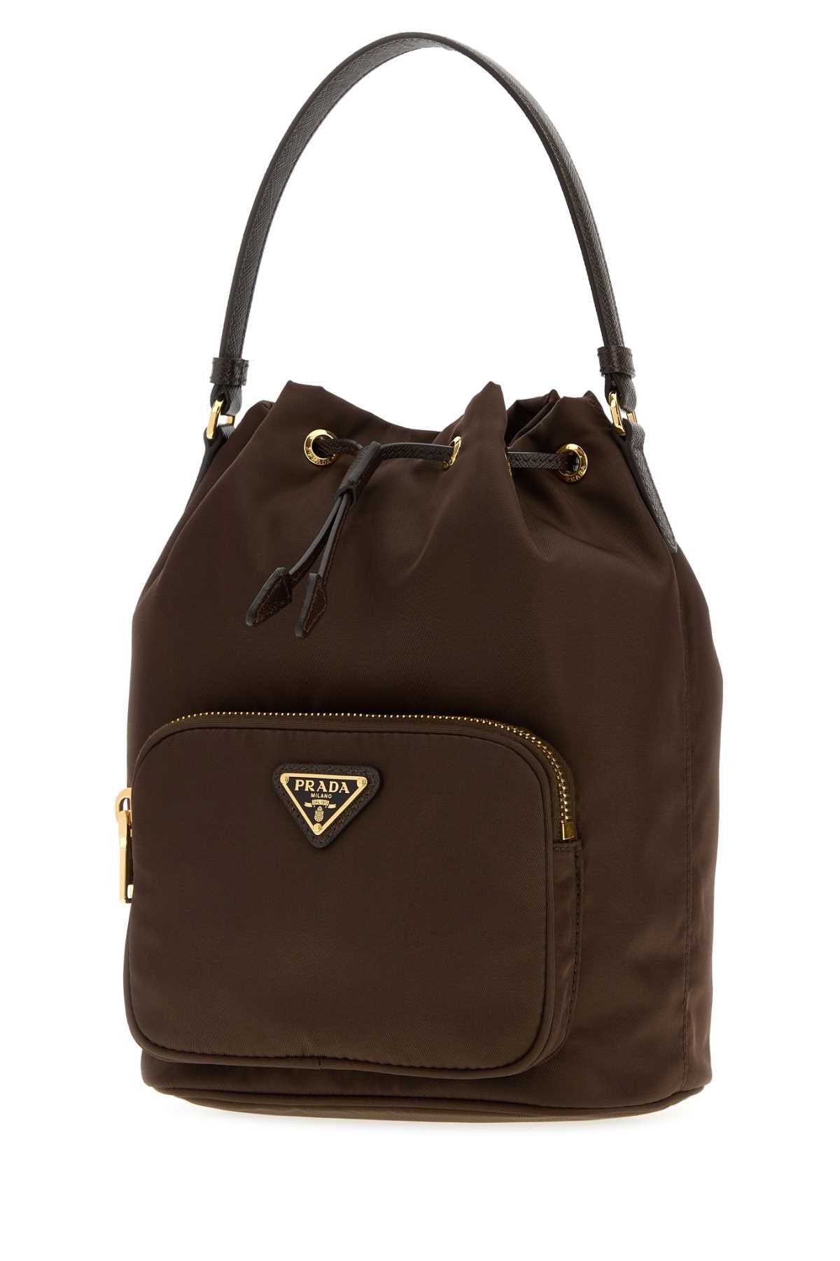 Prada Women's Nylon Bucket Bag in Brown - view 2