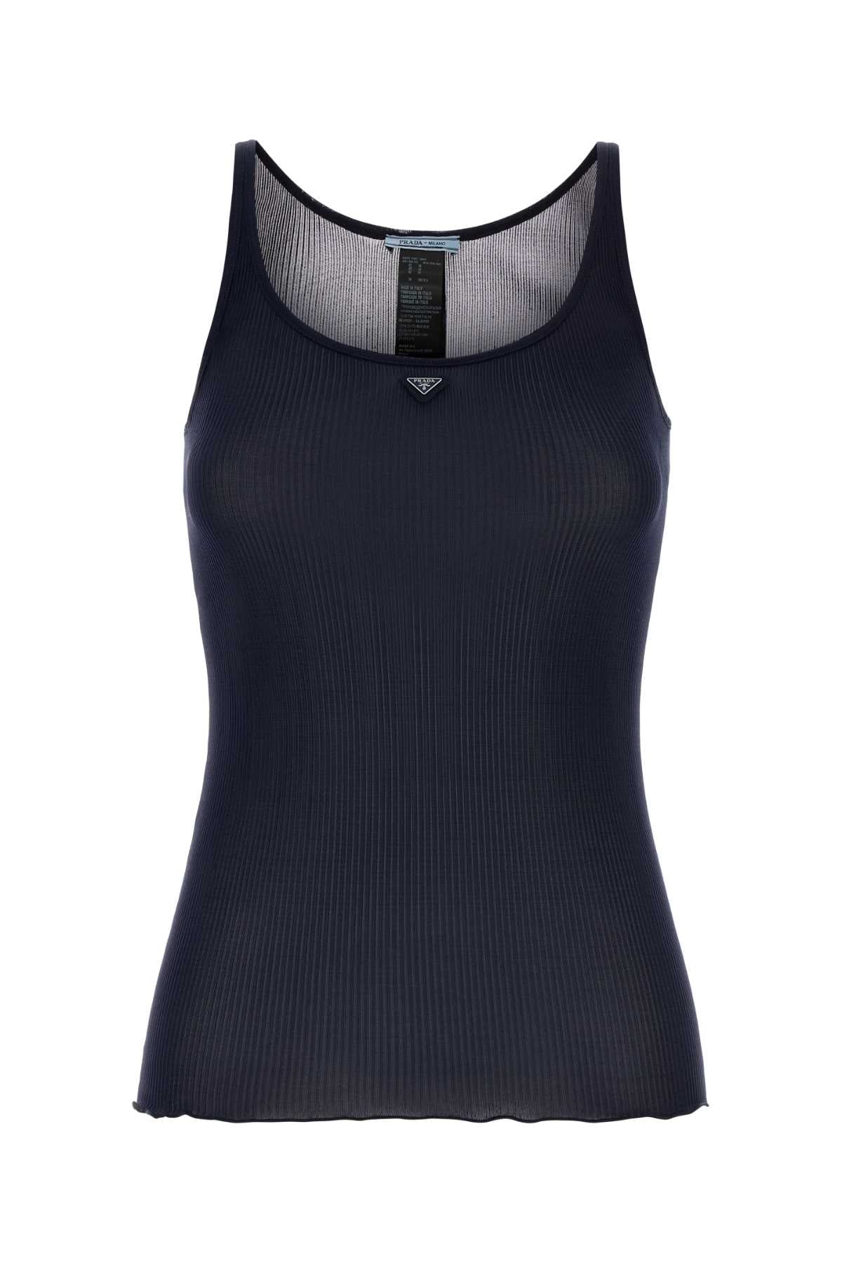 Prada Women's Silk Top in Navy - view 1