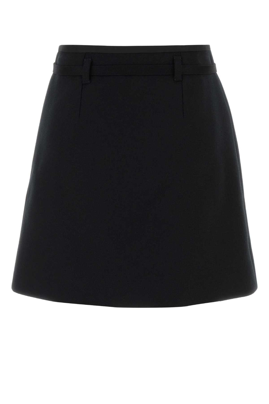 Prada Women's Virgin Wool Mini Skirt in Black - view 2