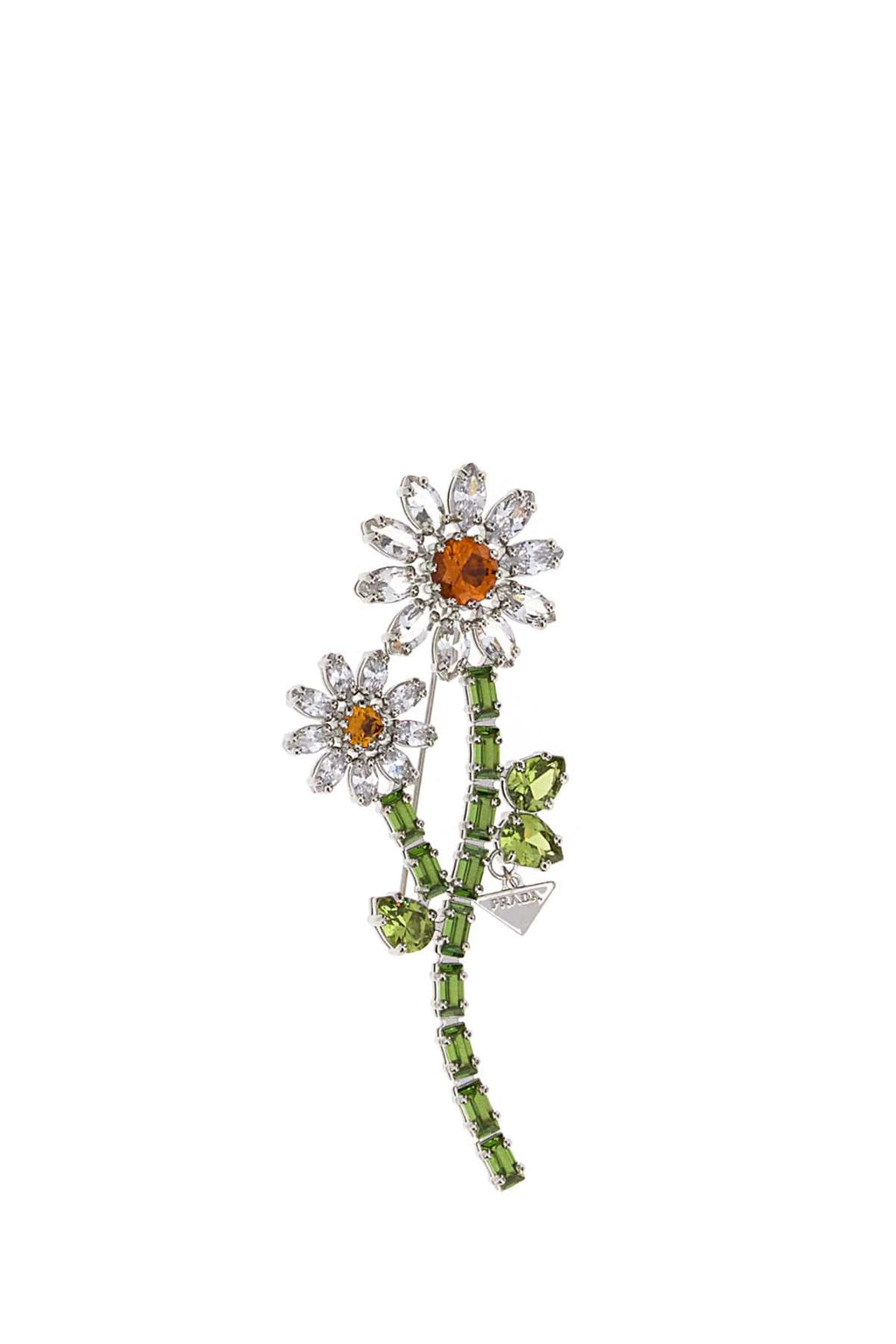 Prada Women's Metal Flower Brooch in Multicolour - view 1