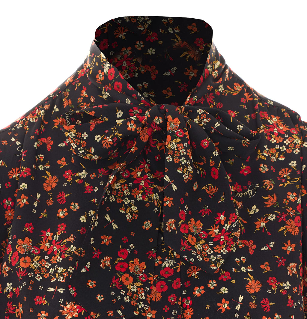 Gucci Women's Printed Gucci Silk Shirt in Multicolor - view 4