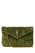 Saint Laurent Women's Puffer Toy Suede Crossbody Bag in Olive Green