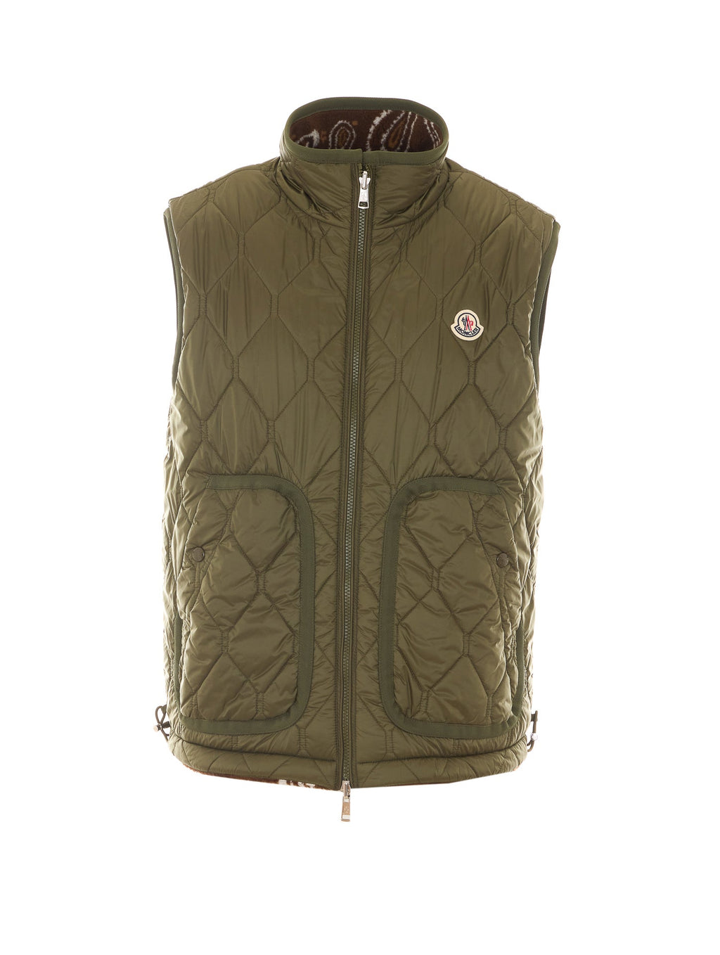 Moncler Men's Reversible Paisley Print Teddy in Brown - view 3