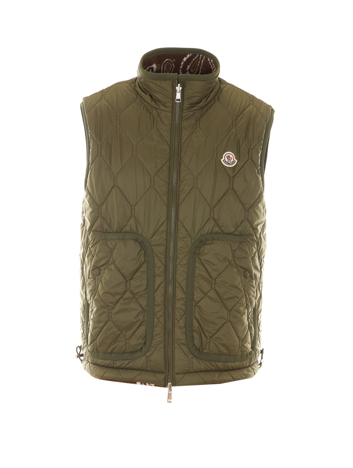 Moncler Men's Reversible Paisley Print Teddy in Brown - view 3